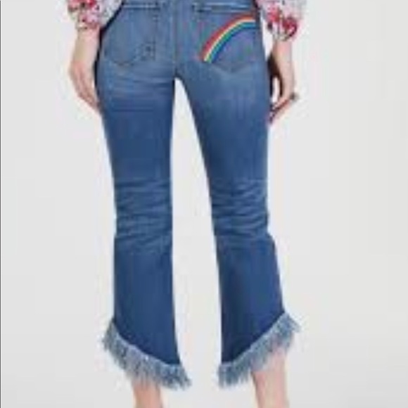 INC International Concepts Jeans Fringe Hem Skinny Embroidered Size 10 NWT - Picture 2 of 5